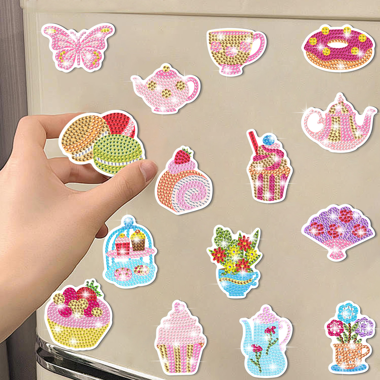 Artefactos transfronterizos bebés magnetismo dibujo de diamantes pegatinas de refrigerador para niños hechos a mano diy creativo mampostería pegatinas juguetes al por mayor