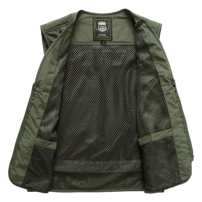 Мужской функциональный жилет для активного отдыха, повседневный, с множеством карманов, легкий, дышащий, для рыбалки и фотосъемки