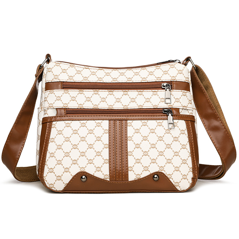 Bolsos mujer transfronteriza nueva bolsa de mensajero bolso de hombro de cuero suave retro simple y moderno bolso de mujer de gran capacidad con múltiples bolsillos