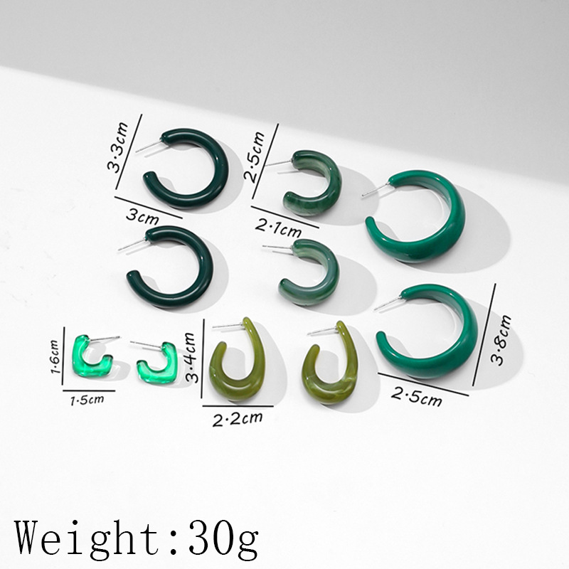 1 Set Casual Simple Style Heart Shape Petal Polishing Arylic Resin Hoop Earrings Drop Earrings Ear Studs display picture 49