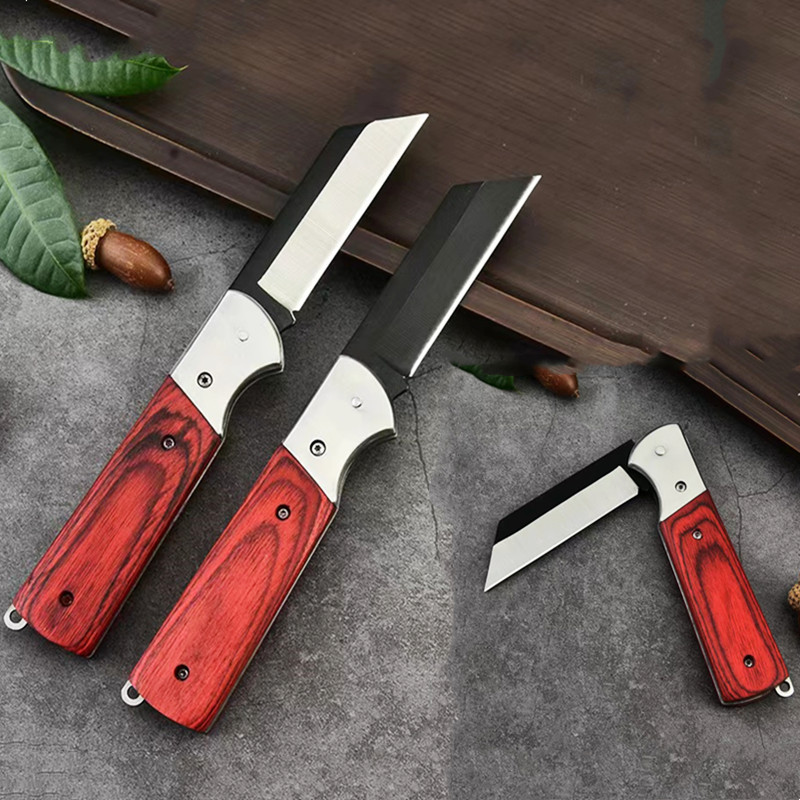 不锈钢果树嫁接刀户外折叠刀便携水果刀芽接刀彩木柄多功能刀批发