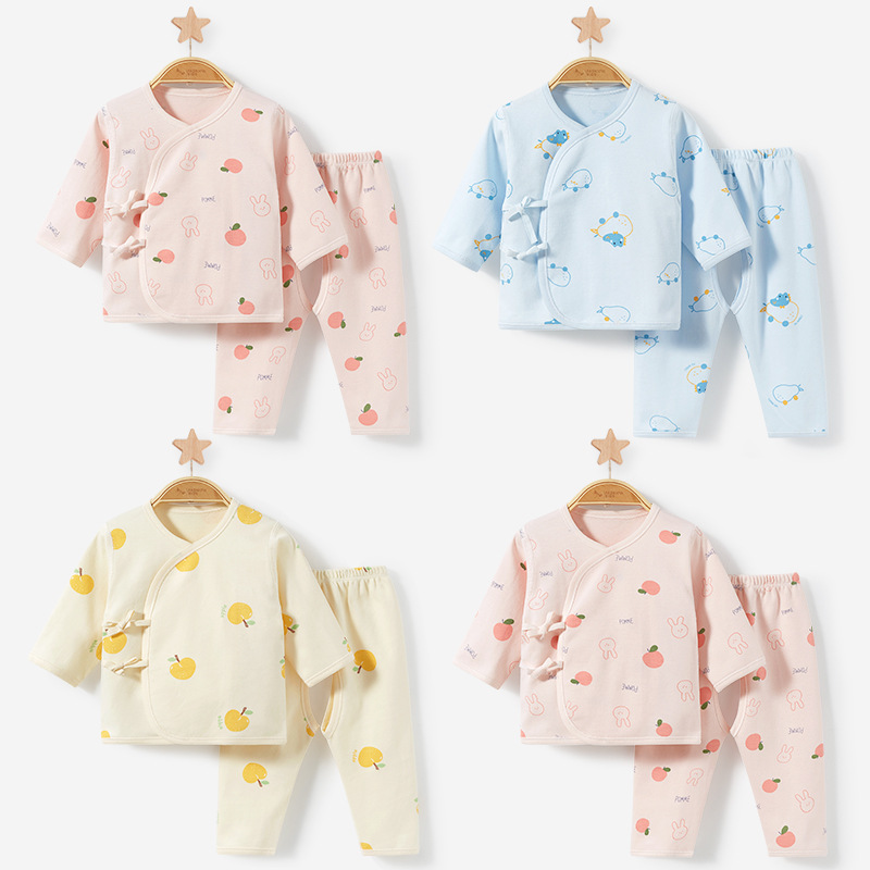 Ropa de bebé recién nacido Primavera, Otoño e Invierno algodón recién nacido monje bottoming ropa interior térmica de dos piezas conjunto bebé otoño ropa traje