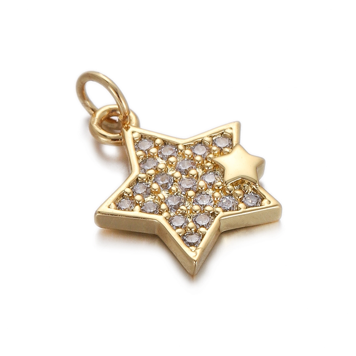 4g Weight Pendant Jewelry Making Type Gold Plated Plating Material Zircon Inlay Material 1 Piece Quantity Holiday, Daily Occasion Copper Material Geometric, Star, Moon Pattern Women's Gender Enamel Design Simple Style Style 1 Piece Copper Zircon Gold Plated Geometric Star Moon Pendant 41