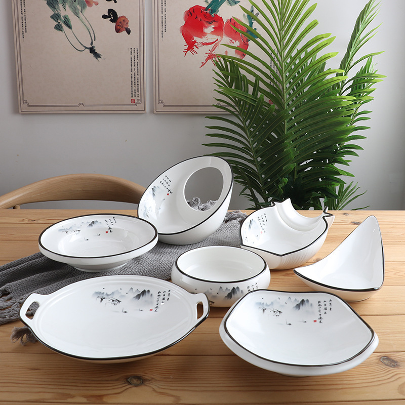 Chinese-Style Plates, Creative Dishes, Private Restaurant Special Hotel Tableware, Commercial Special-Shaped Plates