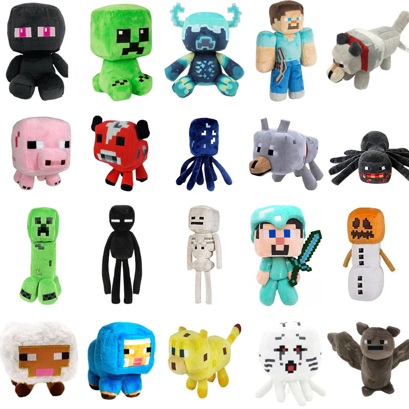 New Manufacturer in Stock Minecraft Plush Toy Steve Doll Pink Pig Enderman Dragon Creeper Doll