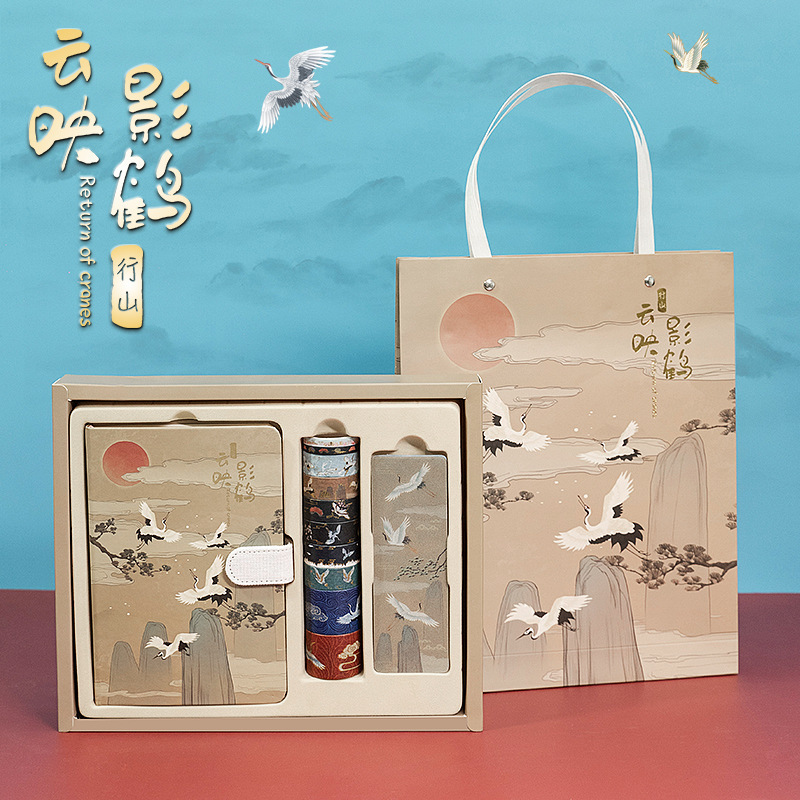 Senmu Chinese style Illustration Hand account Stationery suit Gift bag originality Paper Sticker Gift box wholesale