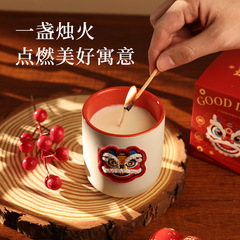 新款香薰蠟燭禮物醒獅造型香氛擺件家居國朝伴手禮生日禮物送人