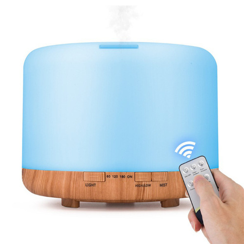 Remote Control Model Unbranded 500ml Ultrasonic Aroma Diffuser Household Colorful Air Humidifier Wood Grain Aroma Burner