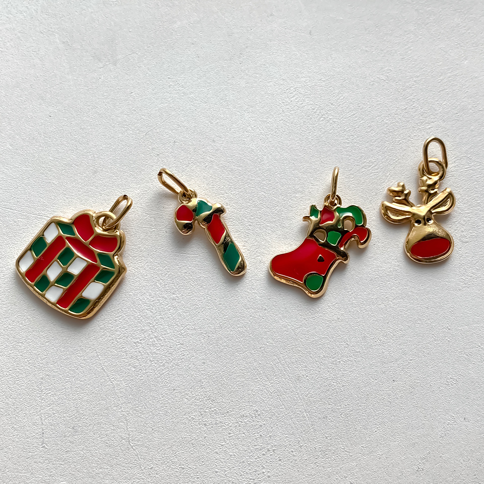 Emanco Non-Fading Washable Christmas Bead Pendant Accessories DIY Hand-Woven Enamel Bracelet Accessories