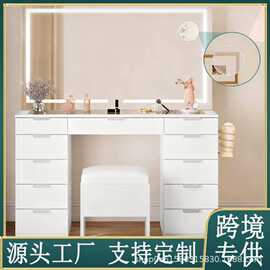 外贸欧式化妆桌卧室简约现代梳妆台书桌化妆桌一体化妆台