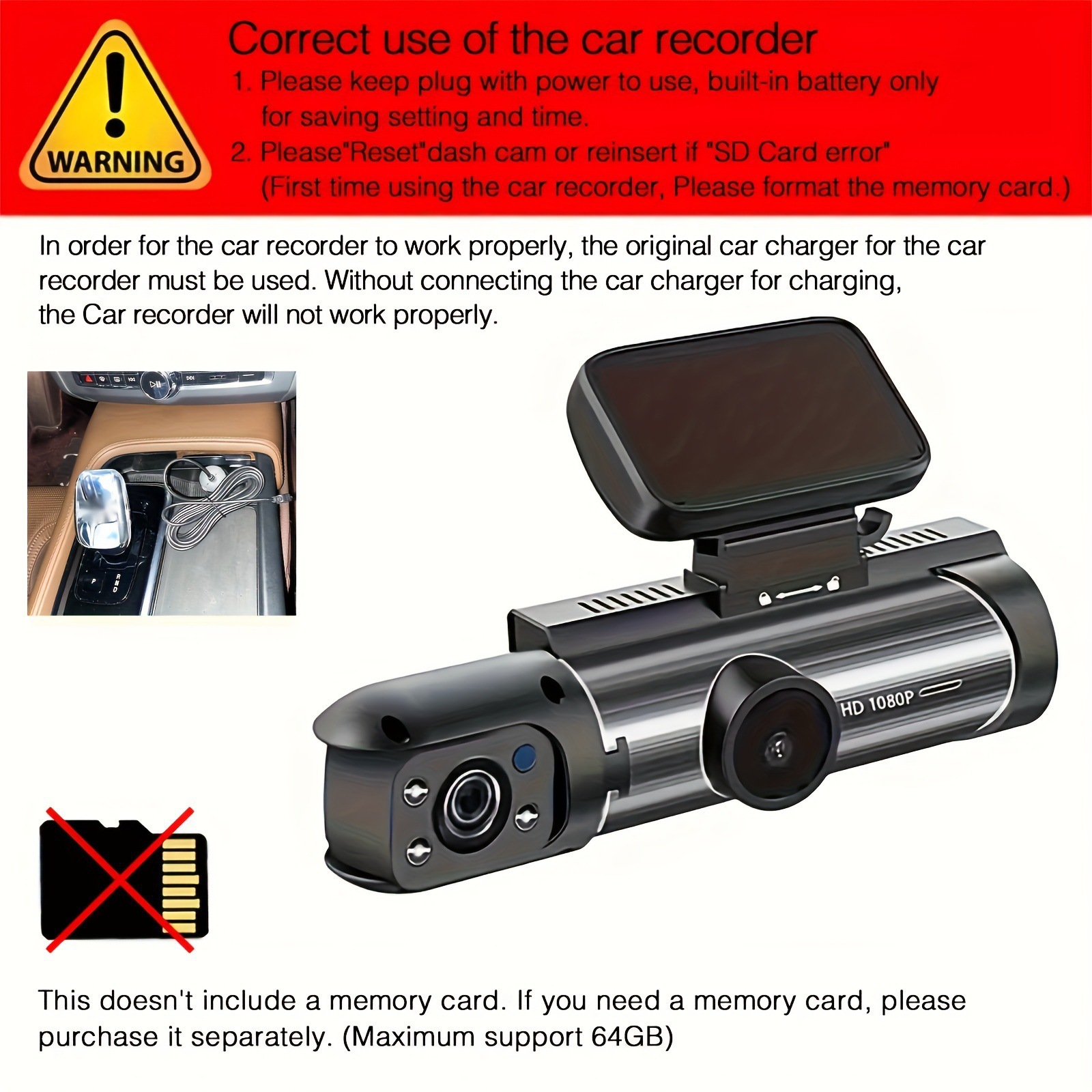 2026 Hot-Selling Recommendation: High-Definition Night Vision 1080P Car Dash Cam with 360-Degree Front and Interior Dual-Lens Recording