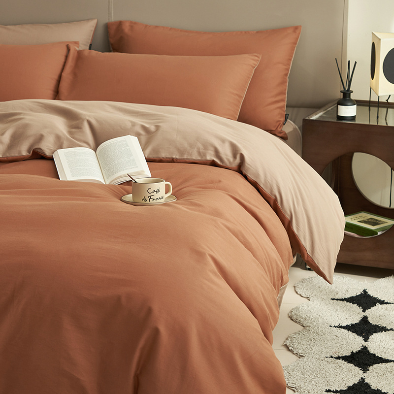 Cama de cuatro piezas de algodón 2025, nueva sábanas de algodón, colcha de cama, cama de cama, dormitorio de estudiantes, tres piezas