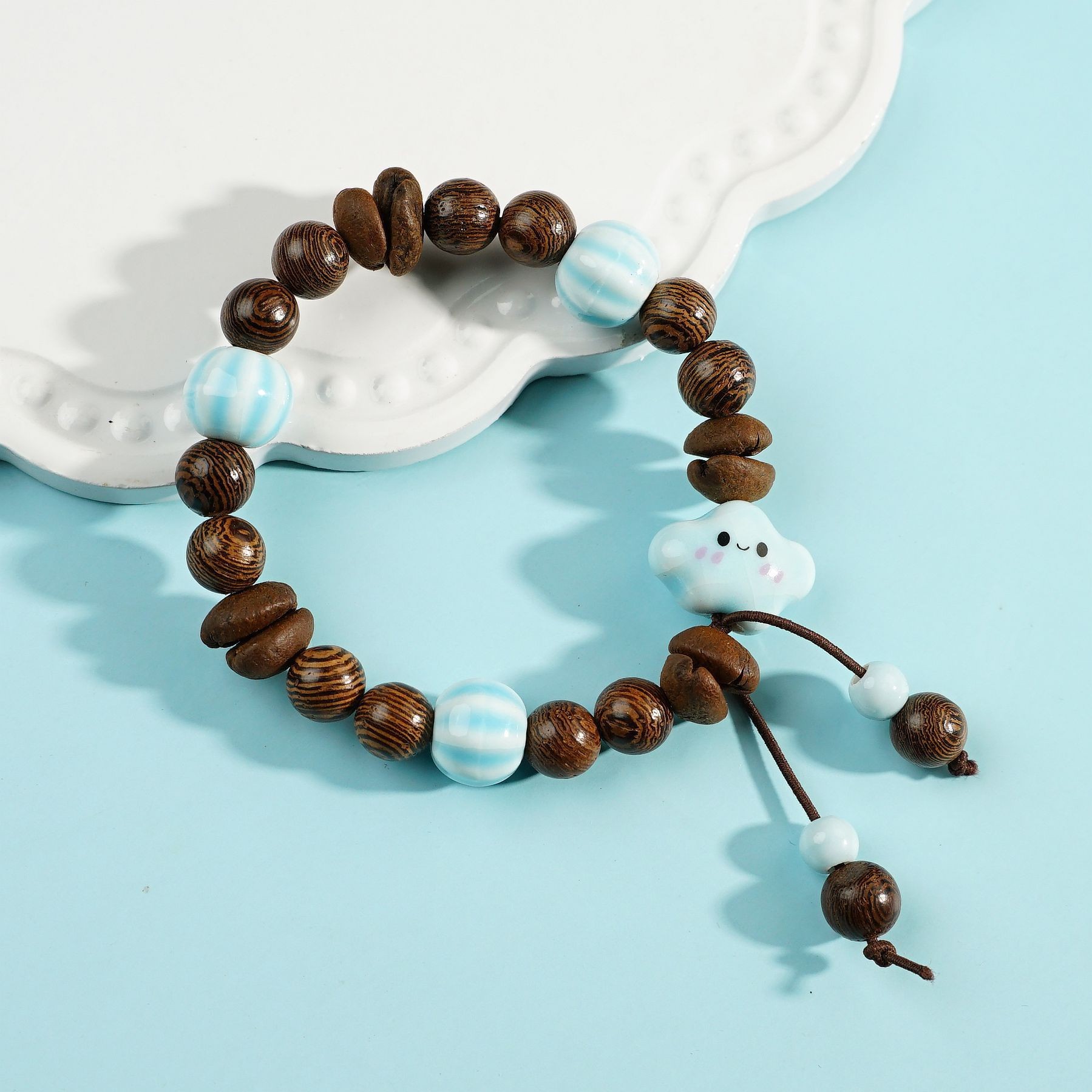 Jingdezhen pulsera de cerámica de verano mujer alta sensación galletas serie de gatos nicho diseño universal pulsera alta sensación