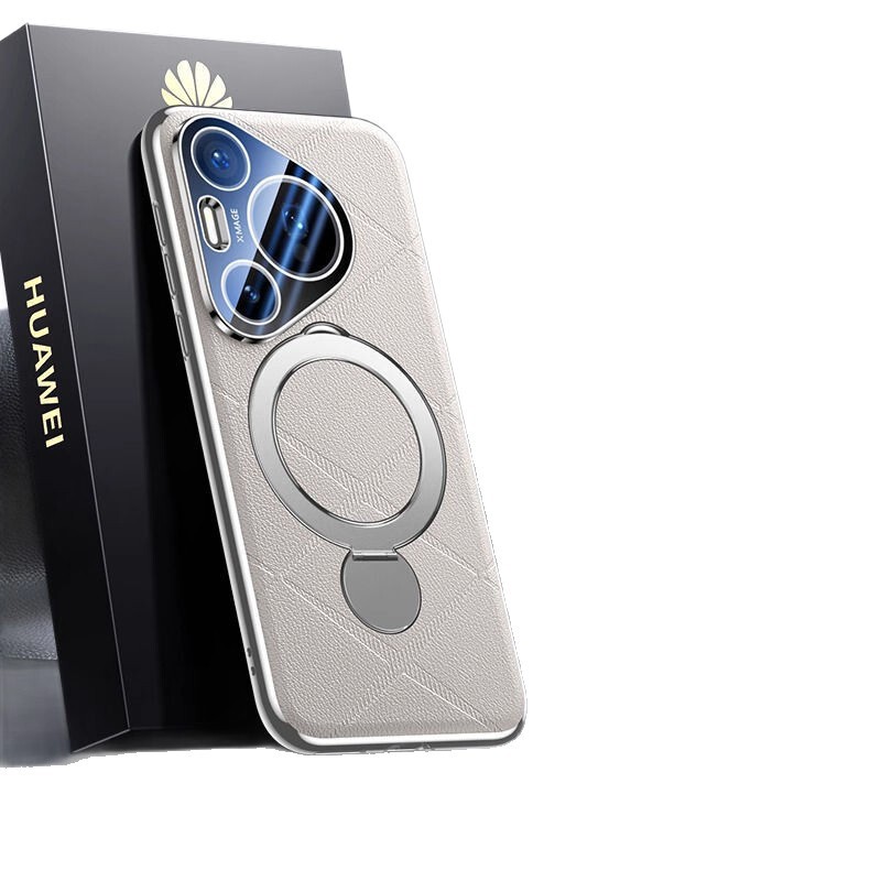 适用华为pura70pro+手机壳磁吸真皮pura70旋转支架Ultra镜头防摔|undefined