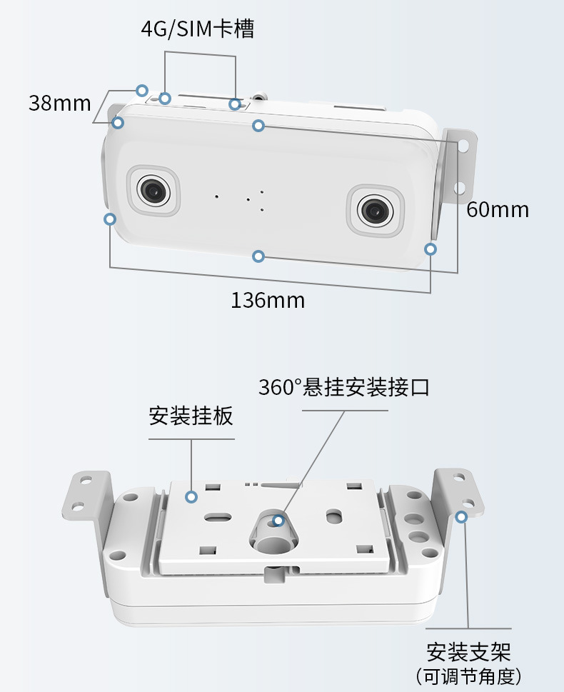Passenger bus on-board passenger counter, car intelligent AI video binocular system for passenger counting