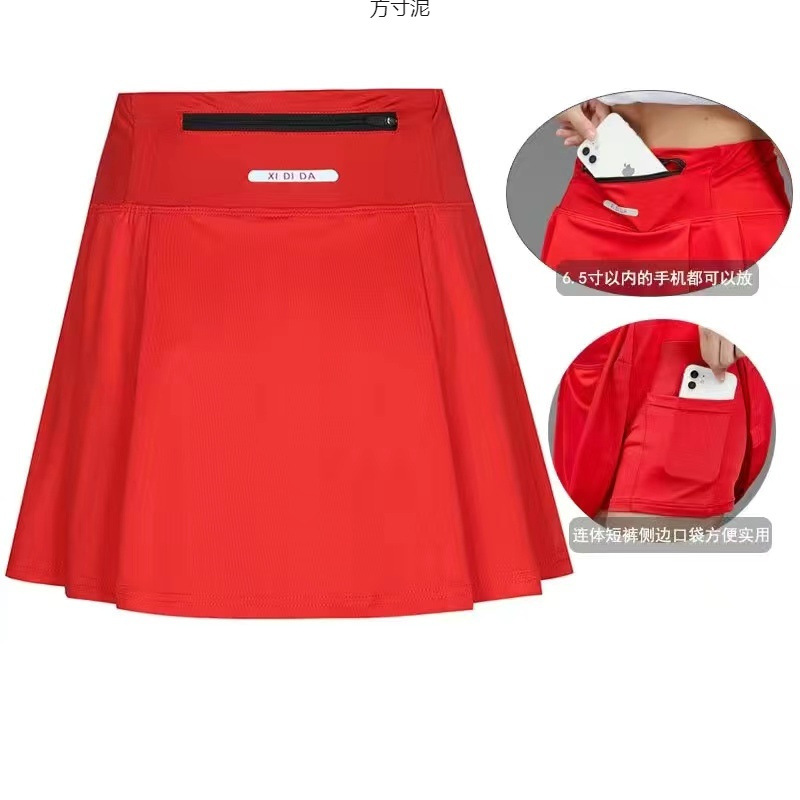 Square Dance Sports Short Skirt Badminton Tennis Skirt Women's Anti-Exposure Pants Yoga Running Half-Length Pleated Golf Skirt