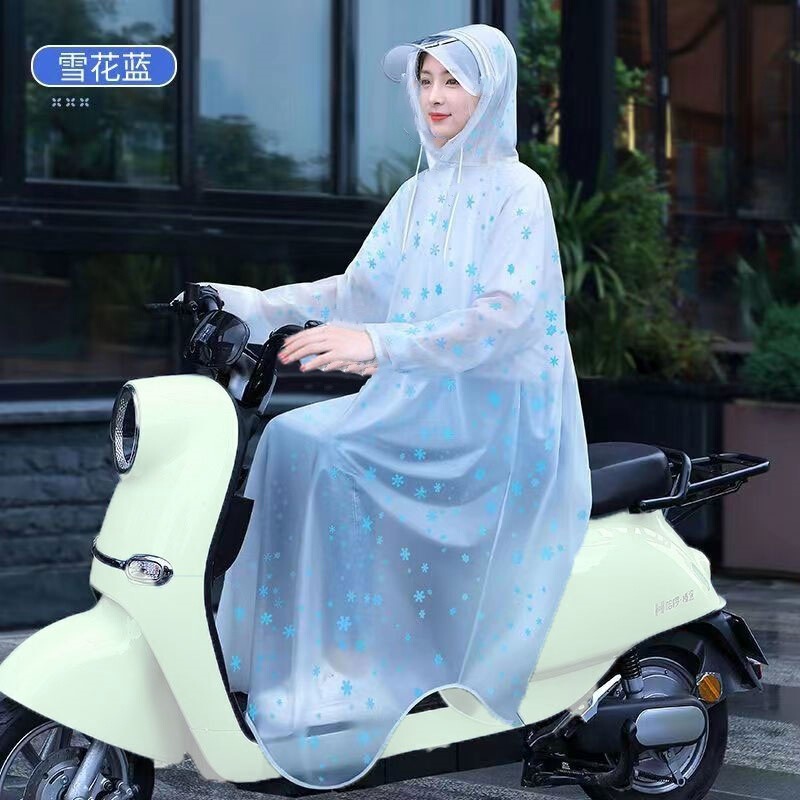 New Raincoat for Electric Bikes, Long Full-Body Rain Protection for Women and Men Cycling, Cute Rain Poncho