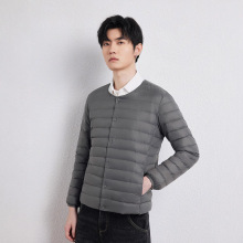 出口韩国俄罗斯男士轻薄圆领羽绒内胆男式薄V领内搭羽绒服爸爸装