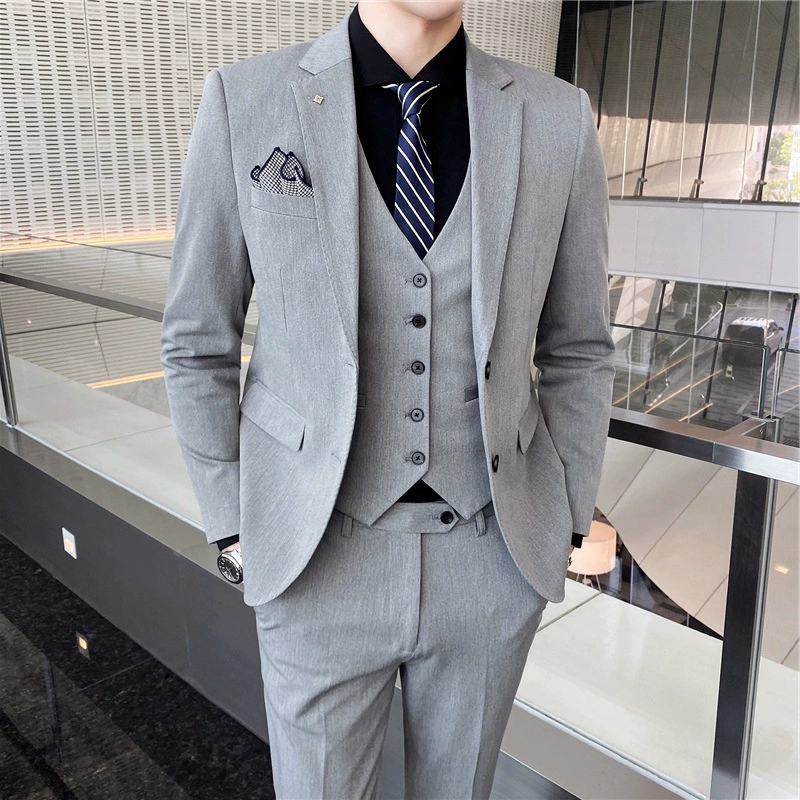 Men's set, classic suit jacket, 3 piece set, Korean style