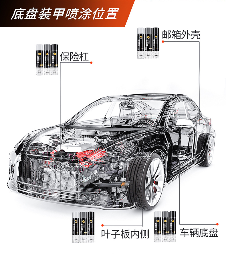 Undercarriage Armor Self-Spraying Car Undercarriage Anti-Corrosion and Anti-Collision Resin Rubber Anti-Rust Anti-Aging Soundproof Particle Spray Agent