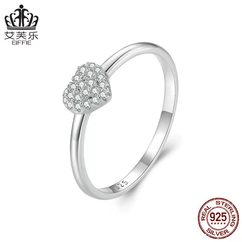 艾芙乐 (Cross-border trading), platinum universal ring heart shaped, accessory, 925 sample silver