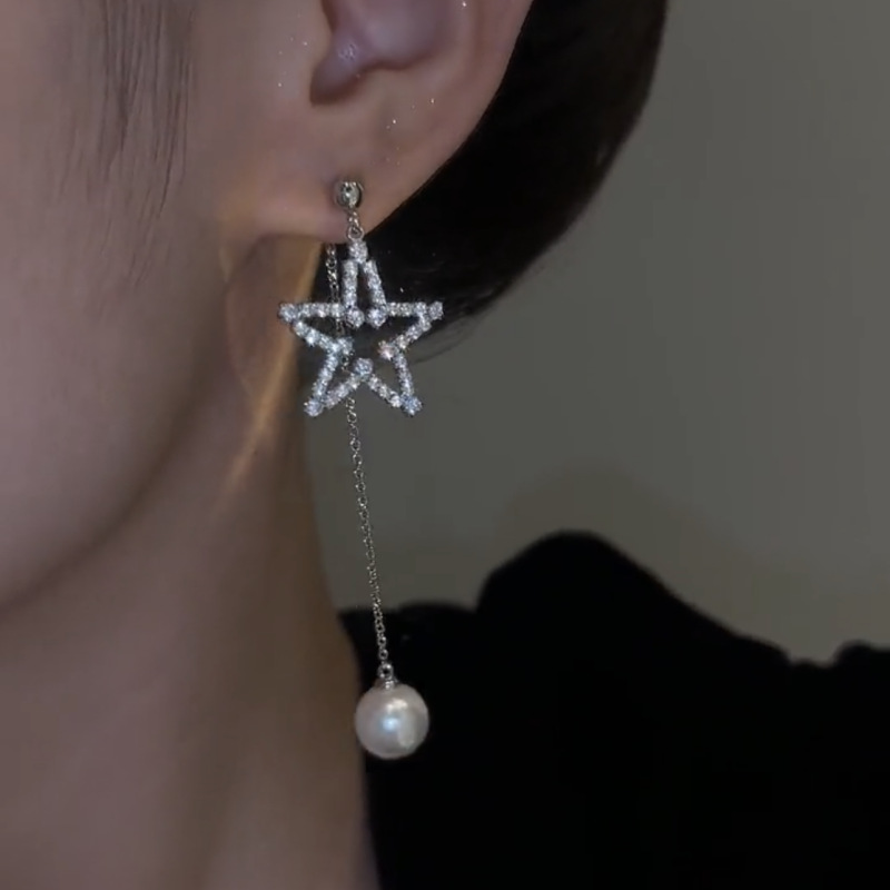 1 Paire Style Simple Géométrique Star Placage Le Cuivre Boucles D'oreilles display picture 2