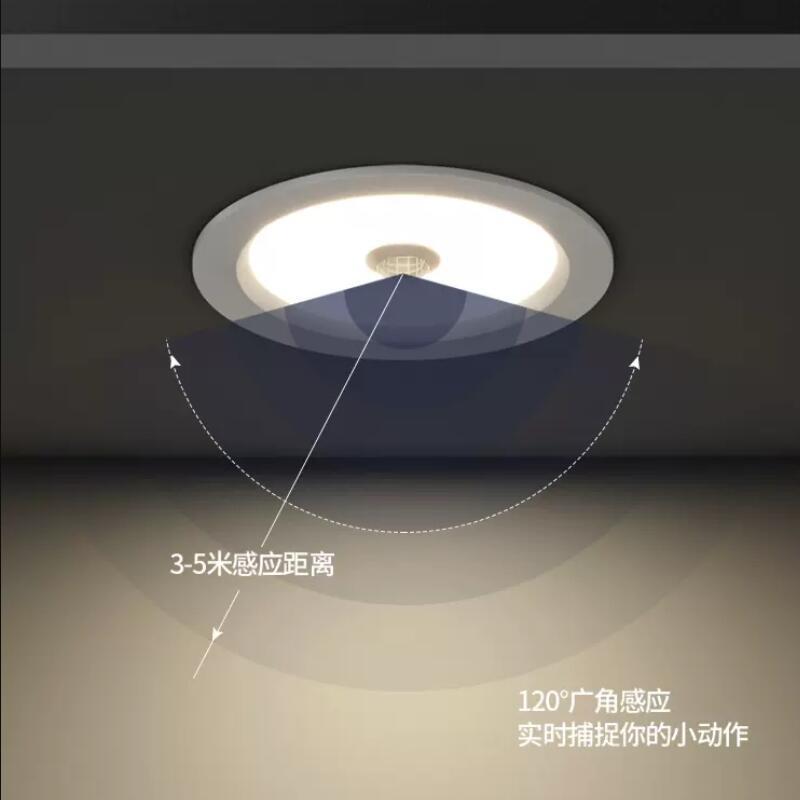 Cuerpo inducción led downlight hogar lámpara de techo incorporado radar inteligente hogar infrarrojo pasillo proyector proyecto