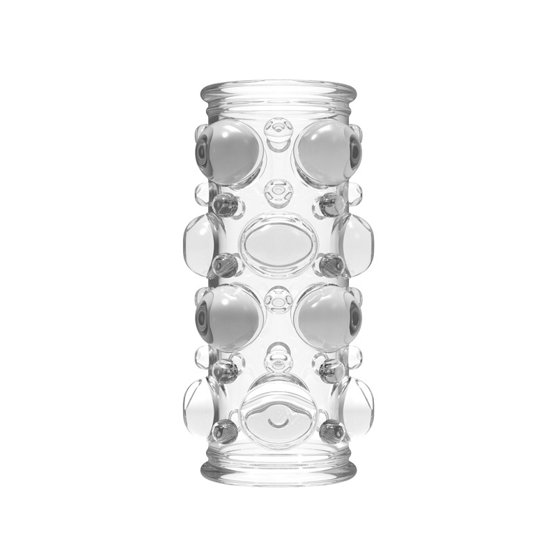 Explorer Spiked Lock Ring Foreskin Barrier Set, TPE Manual Delay Ring, Transparent Black — detail image 11