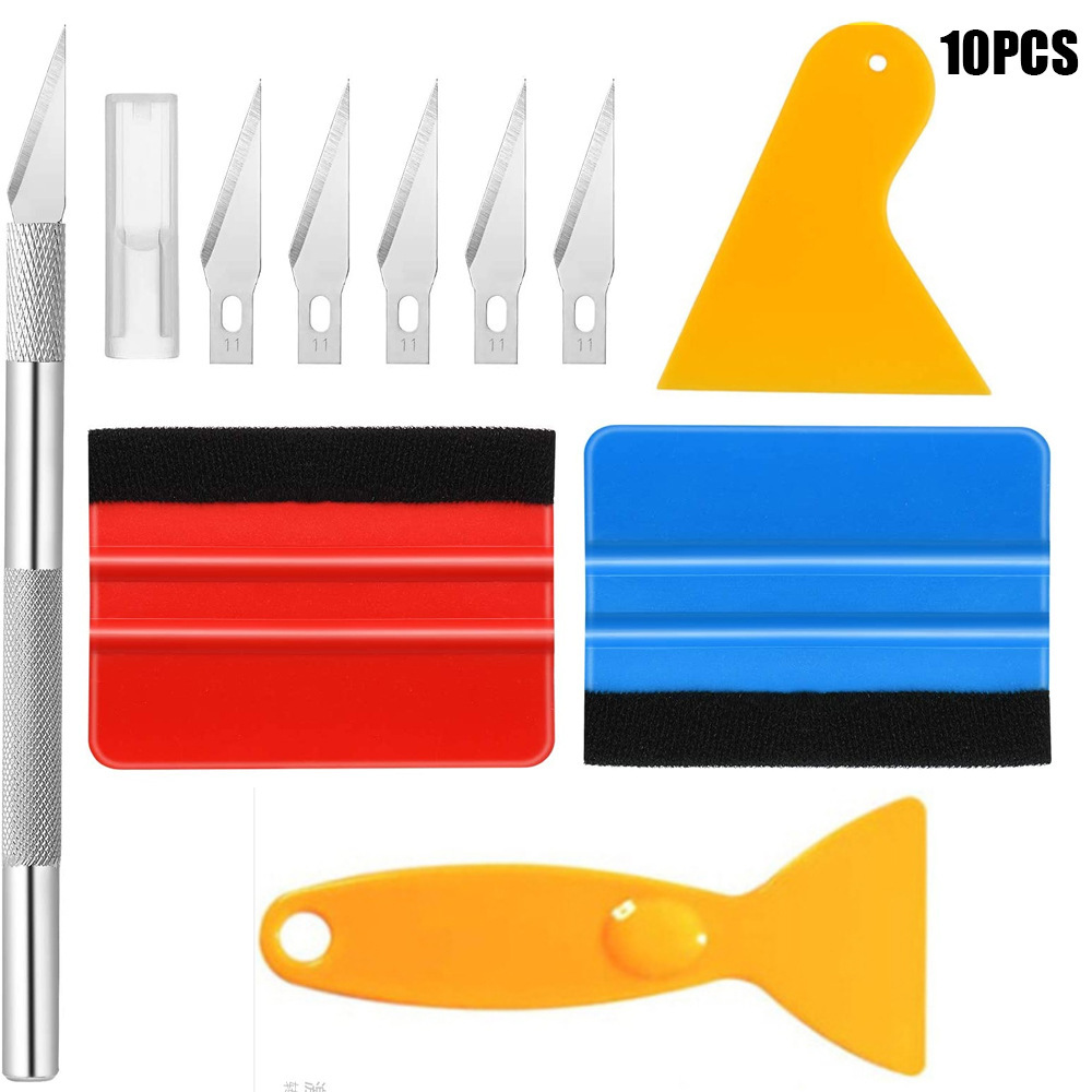 10-piece felt Edge scraper car Kit de herramientas de embalaje Car Window Film herramienta