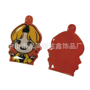 Customized Japanese Cartoon Double-Sided Sponge Pendant Advertising Gift Voltage Reflective Mobile Phone Wipe Pendant Tpu Keychain