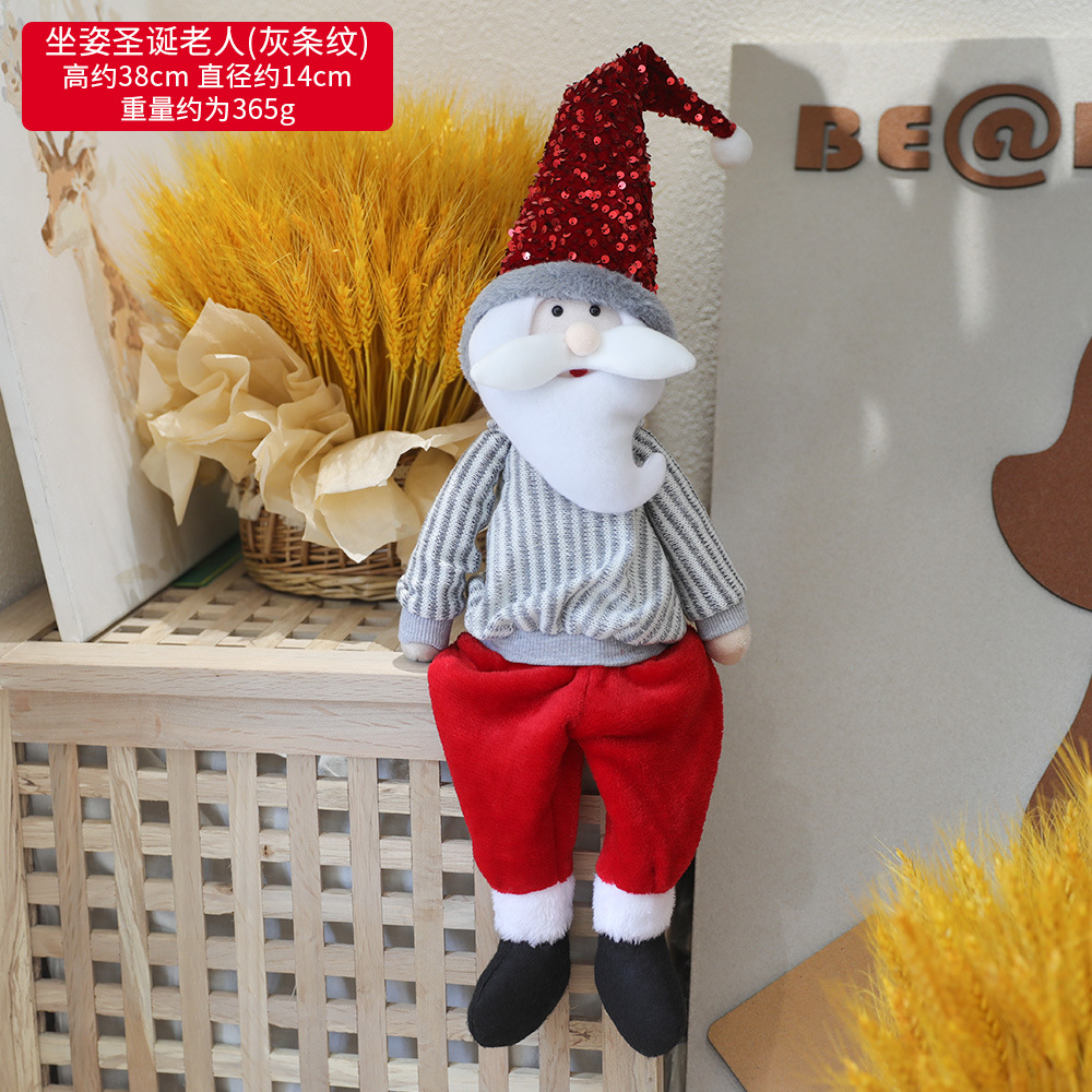 Transfronterizo luminoso Rudolf adornos de Navidad estilo europeo simple muñeca de tela Santa Claus/muñeco de nieve