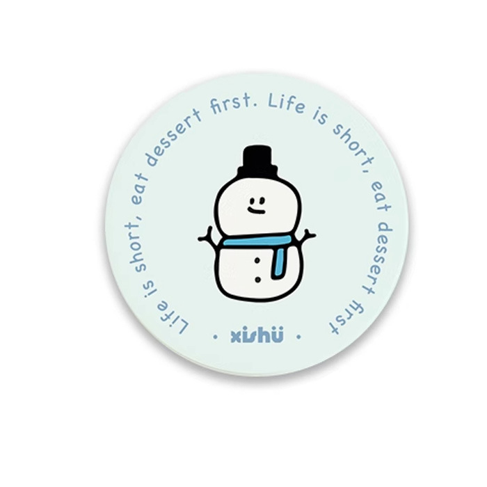 Posavasos de café de oficina de dibujos animados, posavasos de escritorio, posavasos de agua redondos, almohadillas absorbentes de agua de barro de diatomeas, encimera de secado rápido