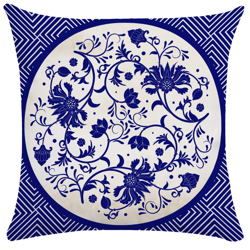 Classic blue and white pillow, pillowcase, print 5
