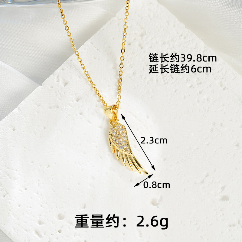 Collar de oro de arena vietnamita transfronterizo, estilo de lujo ligero, aretes de alas de ángel, temperamento femenino, joyería al por mayor