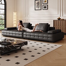 沙发椅劳伦斯真皮客厅轻奢高级感意式直排简约现代新超大舒适沙发