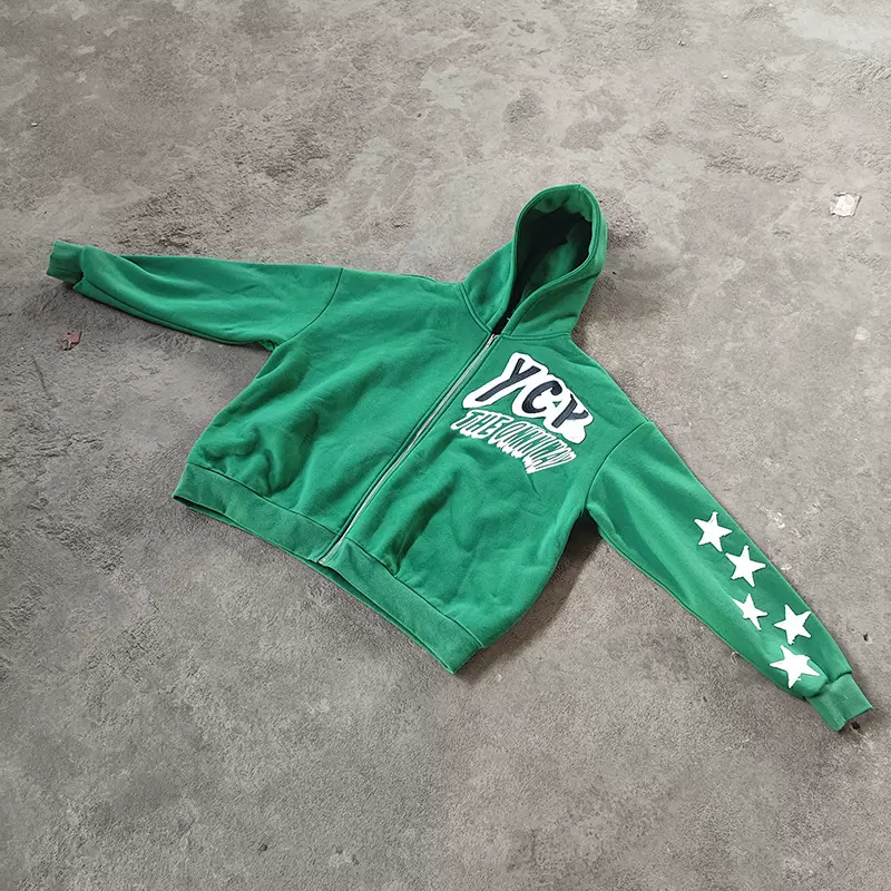 潮牌男装纯棉重磅高品质连帽卫衣 宽松oversize开衫拉链卫衣定制