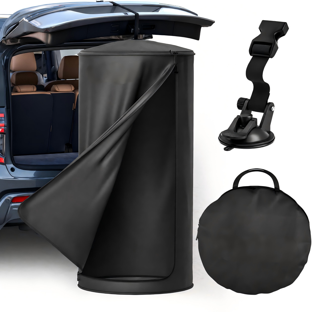 Portable outdoor shower and changing tent, car-mounted hanging toilet tent, camping quick-open privacy changing tent