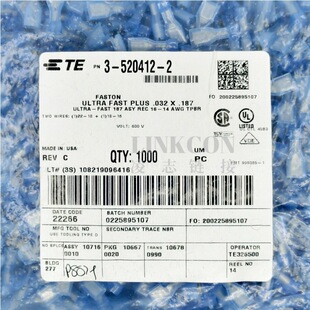 TE/̩�� 3-520412-2 �䉺���� ��Ҏ16-14AWG ԭ�S���� ��ǰ��ԃ