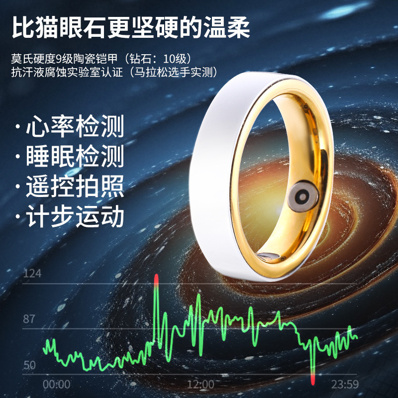 カップルスポーツ防水スマートリング IF-R03C 心拍数と睡眠を監視リモコン写真 Bluetooth リング|undefined