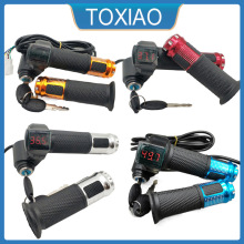 0-99V通用電壓顯示調速轉把自行車改裝電動車配件調速器藍黃紅銀