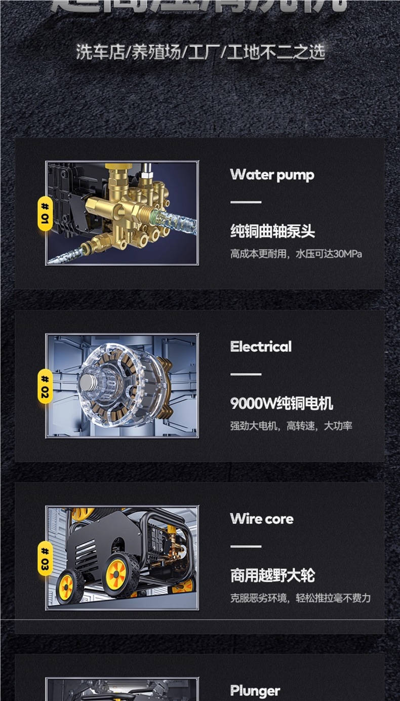 Delixi Car Washing Machine 220V Commercial Car Wash Shop Farm High-Power Ultra-High Pressure Cleaning Machine Water Gun Grab Water Pump
