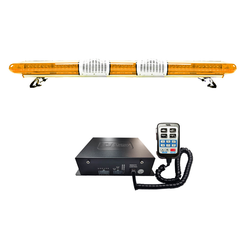 Car LED Roof Long Strip Warning Light Red and Blue Strobe Light 1.66m + Dual Horns + Siren 9400G2