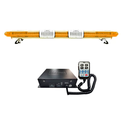 Car LED Roof Long Strip Warning Light Red and Blue Strobe Light 1.66m + Dual Horns + Siren 9400G2