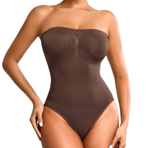 European and American seamless large size body-shaping gown with tummy control, waist cinching, strapless push-up dress, one-piece underwear.