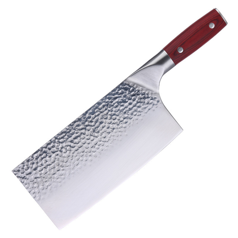 Fábrica directa mango de madera de color de cocina cortar huesos cortar verduras afiladas cuchillo casero martillo de acero inoxidable forjado cortador
