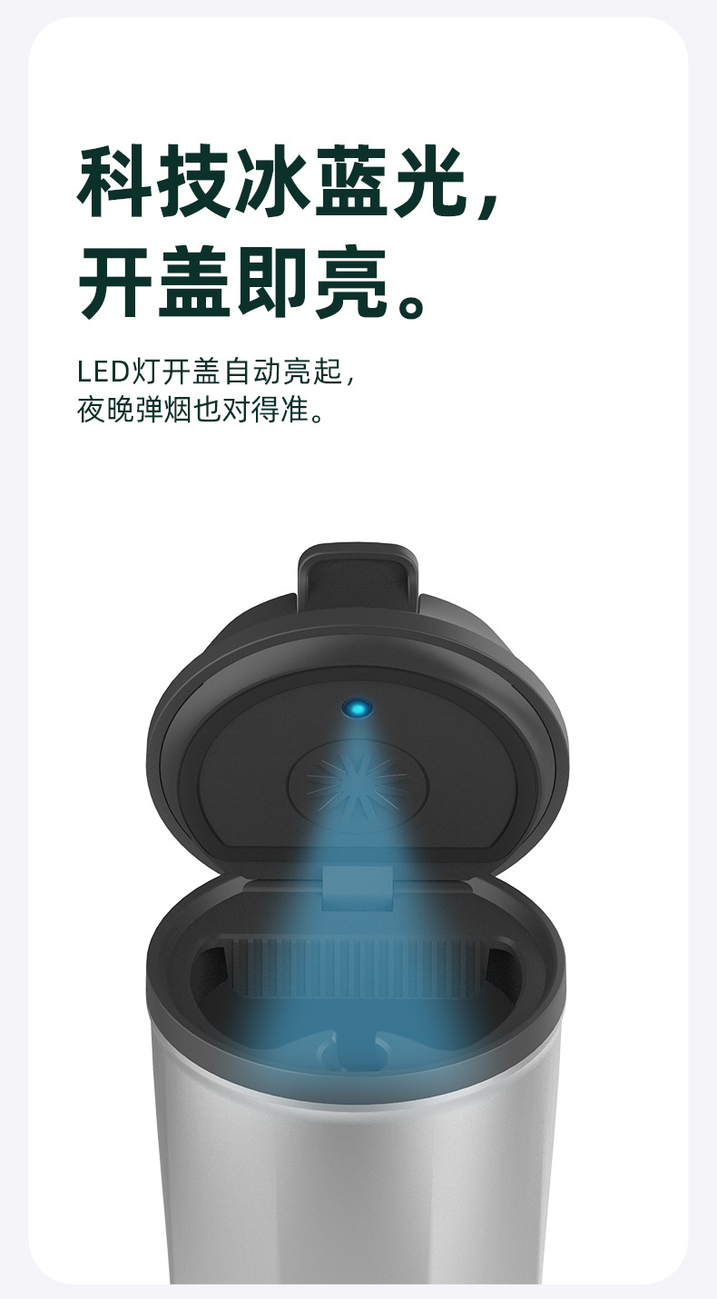 Coffee cup ashtray with light for car use, anti-ash flying, multifunctional car ashtray for Ideal L7/8/9/ONE
