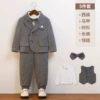 Suit, set, jacket, shirt, vest, trousers, bow tie, 5 pieces