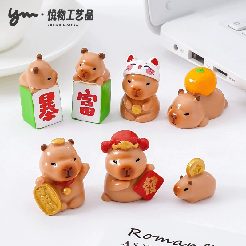 Новогодний карман капибары куклы diy украшения для слепых сумок аксессуары мини-настольные автомобильные украшения