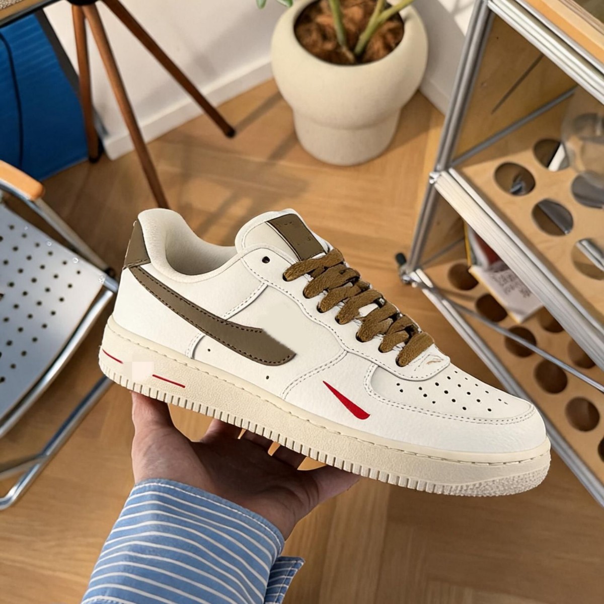 Original Putian Af1 Air Force One Low-Top Sneakers in White-Gold, Black, and Panda Colorways, Unisex Couple's Sneakers