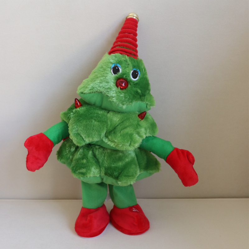 Juguetes de Navidad transfronterizos eléctricos cantando y bailando árbol de Navidad Papá Noel juguetes de peluche regalos de Navidad